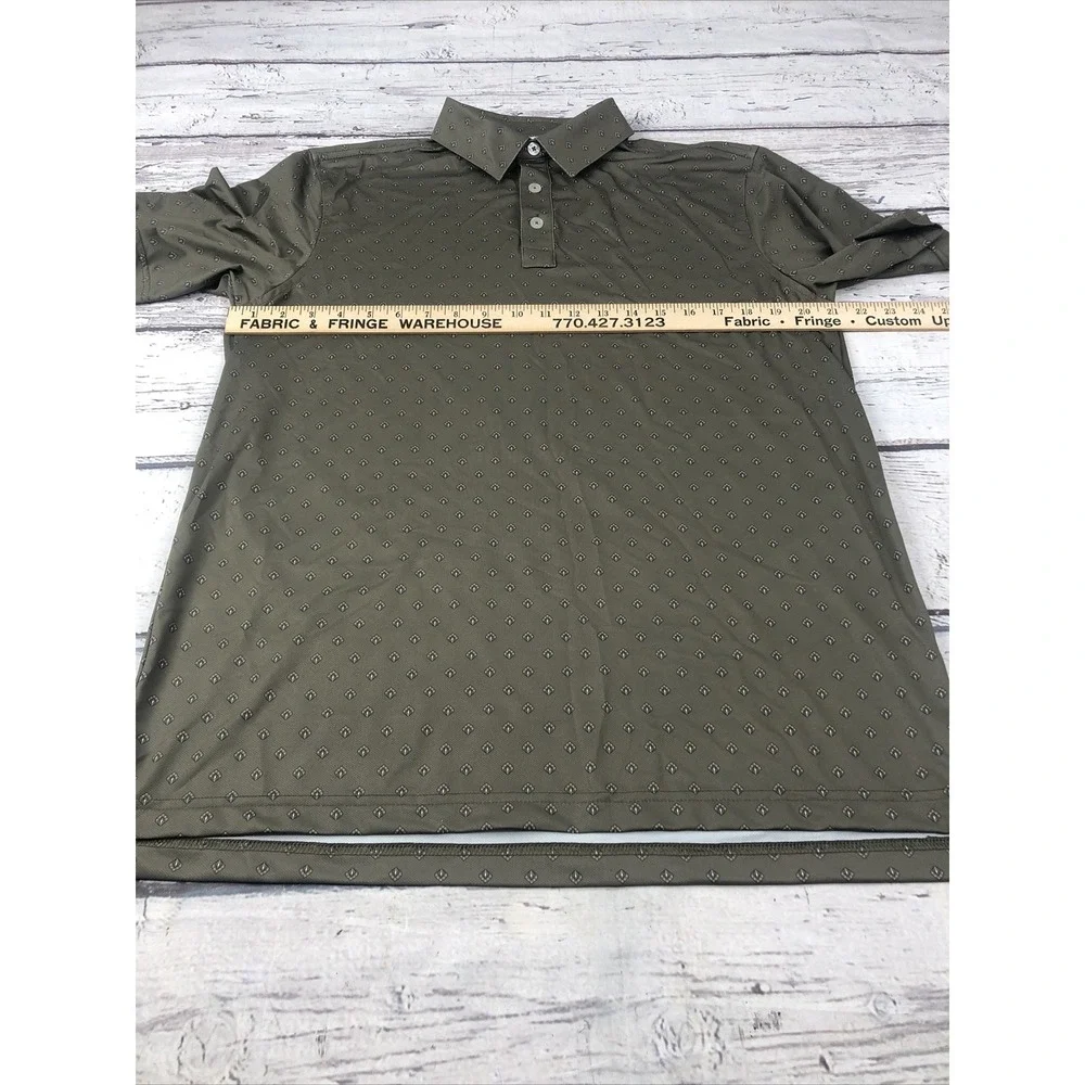 Straight Down Shirt M Performance Polo Golf All Over Print -Olive Green - Picture 7 of 12